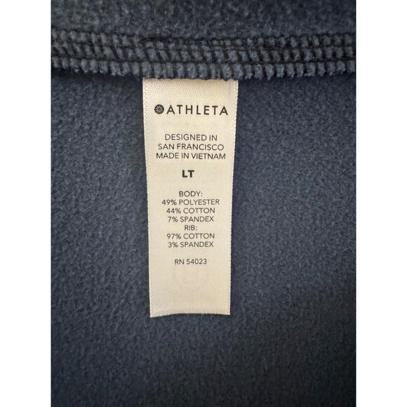 Athleta Triumph Blue Camo Print Full Zip Hoodie Pockets Size L Sweatshirt Jacket - Picture 9 of 15